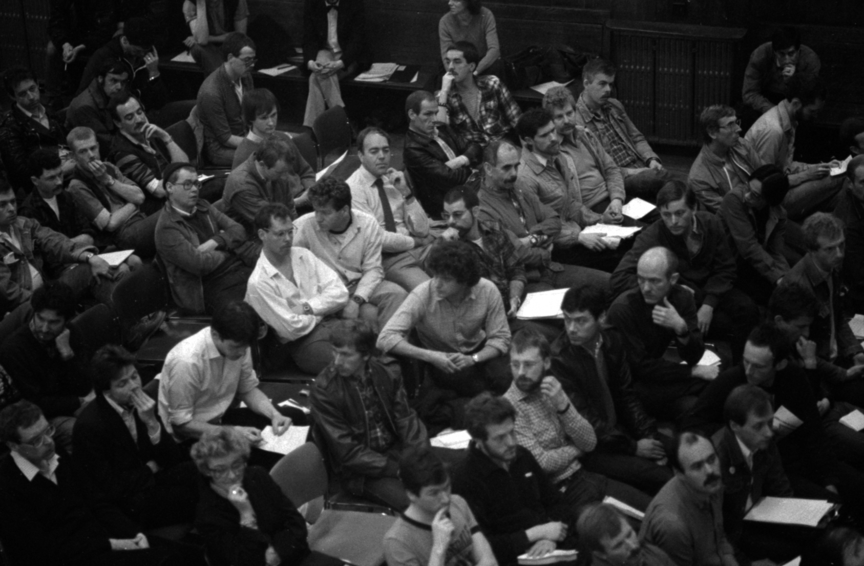 London Gay Switchboard and Gay Medical Association holding a meeting at Conway Hall in 1983