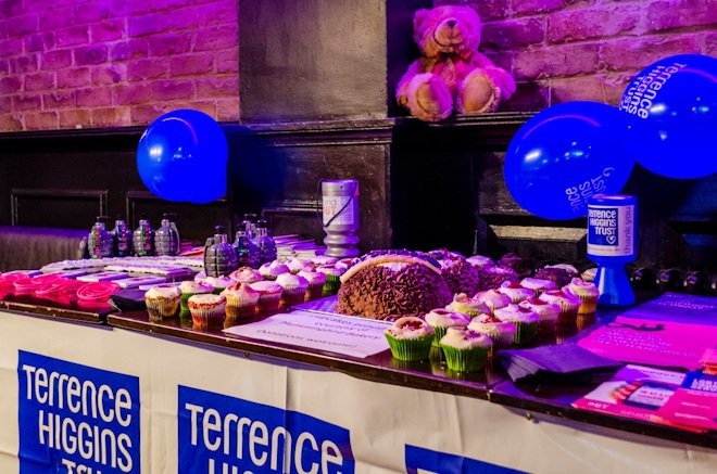 Fundraising stall with baked goods and are those grenades?