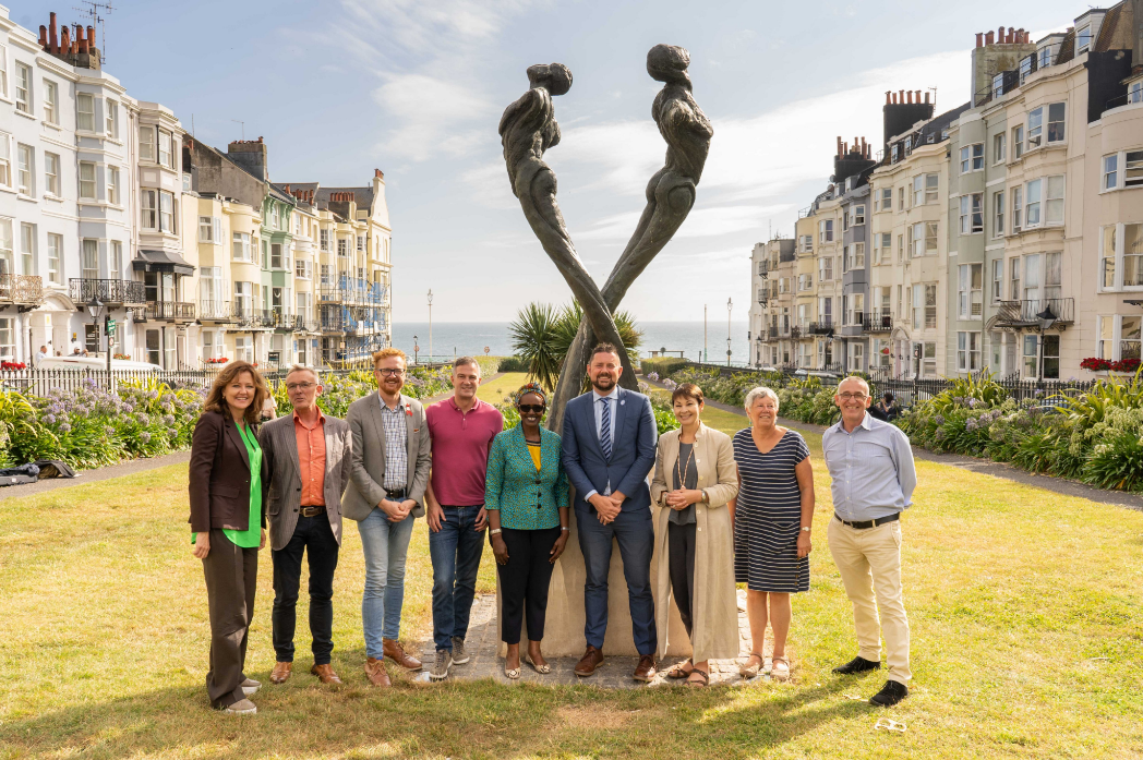 Brighton AIDS memorial, with Winnie Byanyima, Ian Green and others