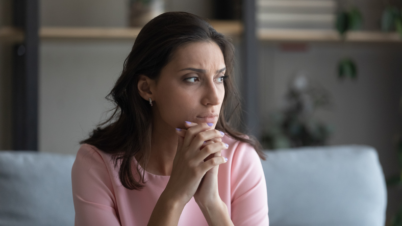 Woman looking anxious