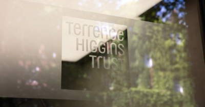 Terrence Higgins Trust silver logo photo from building window