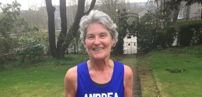 Andrea Gellan in running clothes