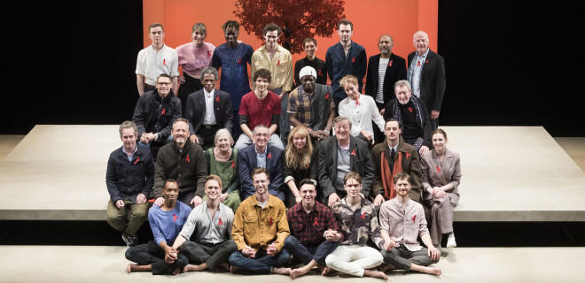The Inheritance cast, guests and Ian Green on stage on World AIDS Day 2018