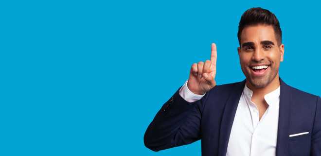 Dr Ranj holding up a finger