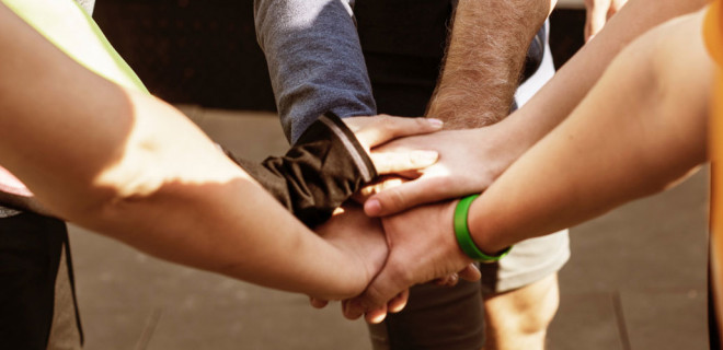 Hands together