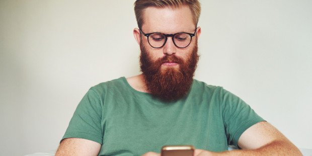 Man using his mobile phone